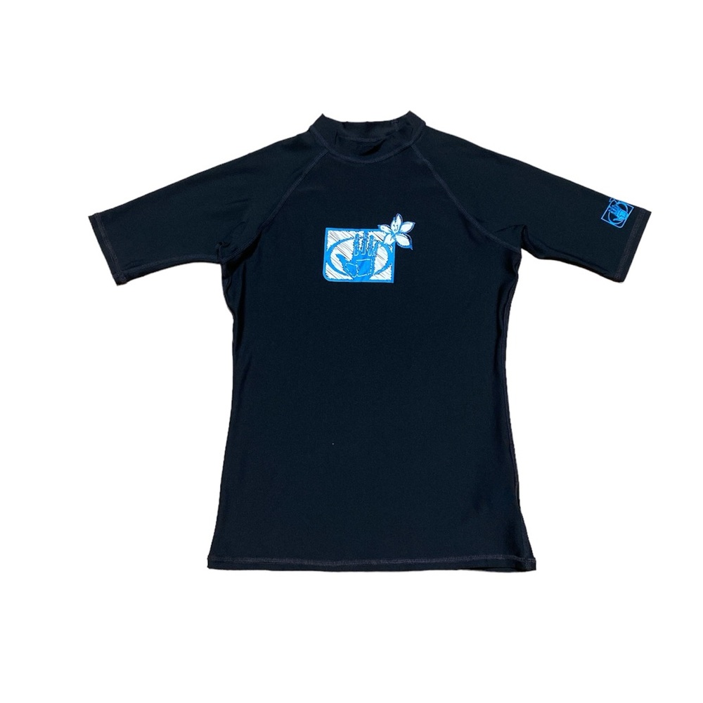 Body Glove Rashguard Short Sleeve Shirt Kids L Unisex Navy Swimwear Top UVP50